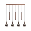 Lucide JASMINE függeszték fém, üveg, réz, füstszín, LED, 4W, 360lm, 2200K-3300K - 74420/07/65