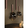 Lucide JASMINE függeszték fém, üveg, réz, füstszín, LED, 4W, 360lm, 2200K-3300K - 74420/07/65