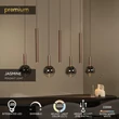 Lucide JASMINE függeszték fém, üveg, réz, füstszín, LED, 4W, 360lm, 2200K-3300K - 74420/07/65