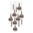 Lucide JASMINE függeszték fém, üveg, réz, füstszín, LED, 4.5W, 292lm, 2200K-3300K - 74420/12/65