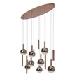 Lucide JASMINE függeszték fém, üveg, réz, füstszín, LED, 4.4W, 360lm, 2200K-3300K - 74420/14/65