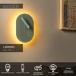 Lucide CARMINO fali lámpa fa, fém, zöld, LED, 9.8W+2.8W, 590lm+220lm, 2700K - 77292/12/33