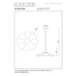 Lucide BLOMSTER függeszték fém, fa, fekete, barna, LED, 9W, 570lm, 2700K - 77493/07/41