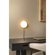 Lucide ALINDA asztali lámpa fa, üveg, barna, opál, LED, 9W, 440lm, 3000K - 77591/15/41