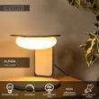 Lucide ALINDA asztali lámpa fa, üveg, barna, opál, LED, 9W, 440lm, 3000K - 77591/15/41