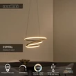 Lucide ESPIRAL függeszték fém, fekete, LED, 40W, 2500lm, 2700K-4000K - 78403/40/30