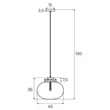 Maxlight MOONSTONE függeszték márvány, üveg, fekete, füstszín, E27 - P0515