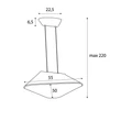 Maxlight CARBON függeszték filc, sárga, LED, 8W, 420lm, 3000K - P0569