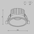 Maytoni ROUND beépíthető szpot lámpa fém, fekete, LED, 3000K, 12W, 910lm - DL058-12W3K-B