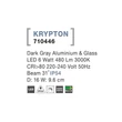 NovaLuce Krypton kültéri fali lámpa fém, üveg, szürke, LED, 3000K, 6W, 480lm, IP54 - NL-710446