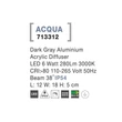 NovaLuce Acqua kültéri fali lámpa fém, műanyag, szürke, LED, 3000K, 6W, 280lm, IP54 - NL-713312