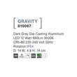 NovaLuce Gravity kültéri fali lámpa fém, szürke, LED, 3000K, 12W, 660lm, IP54 - NL-810067