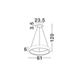 NovaLuce ALBI függeszték fém, műanyag, fehér, LED, 50W, 3000K, 2500Lm - 8105601-D