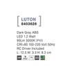 NovaLuce Luton kültéri fali lámpa műanyag, szürke, LED, 3000K, 1.2W, 90lm, IP65 - NL-8403626