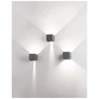 NovaLuce Como kültéri fali lámpa fém, szürke, LED, 3000K, 2x3W, 510lm, IP54 - NL-847407