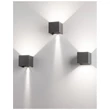 NovaLuce Como kültéri fali lámpa fém, szürke, LED, 3000K, 2x3W, 510lm, IP54 - NL-847407