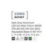 NovaLuce Como kültéri fali lámpa fém, szürke, LED, 3000K, 2x3W, 510lm, IP54 - NL-847407