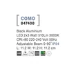 NovaLuce Como kültéri fali lámpa fém, fekete, LED, 3000K, 2x3W, 510lm, IP54 - NL-847408