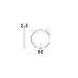 NovaLuce URAL tükör fém, üveg, fekete, LED, 20W, 682lm, 3000K, IP44 - NL-9006036