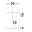 NovaLuce CROSS fali lámpa fém, fekete, LED, 2700K, 10W, 660lm - 9006082