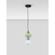 NovaLuce ONETA függeszték fém, üveg, fekete, sokszínű, LED, 8W, 520lm, 3000K - NL-9009155