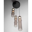 NovaLuce SANO függeszték fém, üveg, fekete, füstszín, LED, 9W, 540lm, 3000K - NL-9009167