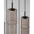 NovaLuce SANO függeszték fém, üveg, fekete, füstszín, LED, 15W, 900lm, 3000K - NL-9009169