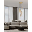 NovaLuce SANO függeszték fém, üveg, arany, pezsgő, LED, 15W, 900lm, 3000K - NL-9009170