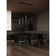 NovaLuce SANO függeszték fém, üveg, fekete, füstszín, LED, 18W, 1080lm, 3000K - NL-9009171
