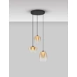 NovaLuce OBLO függeszték fém, üveg, fekete, borostyán, LED, 10W, 650lm, 3000K - NL-9009177