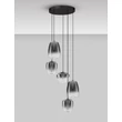 NovaLuce OBLO függeszték fém, üveg, fekete, füstszín, LED, 18W, 1080lm, 3000K - NL-9009178