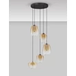 NovaLuce OBLO függeszték fém, üveg, fekete, borostyán, LED, 18W, 1170lm, 3000K - NL-9009179