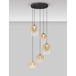 NovaLuce OBLO függeszték fém, üveg, fekete, borostyán, LED, 18W, 1170lm, 3000K - NL-9009179