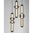 NovaLuce ULON függeszték fém, üveg, fekete, füstszín, LED, 37W, 2035ml, 3000K - NL-9009183