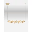 NovaLuce LEDA függeszték fém, üveg, arany, borostyán, LED, 30W, 1800lm, 3000K - NL-9009186