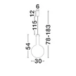 NovaLuce NOSTOS függeszték fém, üveg, fehér, barna, LED, 8W, 3000K, 440Lm - 9009223