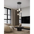 NovaLuce PALLINA függeszték fém, üveg, fekete, fehér, LED, 28W, 1680lm, 3000K - NL-9009305