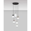 NovaLuce PALLINA függeszték fém, üveg, fekete, fehér, LED, 28W, 1680lm, 3000K - NL-9009305