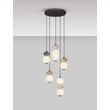 NovaLuce PALLINA függeszték fém, üveg, fekete, fehér, LED, 28W, 1680lm, 3000K - NL-9009305