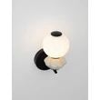 NovaLuce PALLINA fali lámpa fém, üveg, fekete, fehér, LED, 6W, 360lm, 3000K - NL-9009306