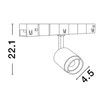 NovaLuce FLEXIBLE fényforrás BREDA, CURVE, SONIK, REACT mágneses sínekhez fém, fekete, arany, LED-DALI, 48V, 3000K, 5W, 280lm - 9010162