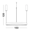 NovaLuce SONIK függesztett mágneses sín fém, fekete, LED, 3000K, 65W, 4040lm - 9010182