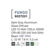 NovaLuce Fungo kültéri fali lámpa fém, üveg, szürke, LED, 3000K, 12W, 720lm, IP65 - NL-9027201