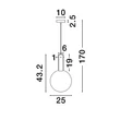 NovaLuce ENTERO függeszték fém, üveg, fehér, arany, LED, 3000K, 6W, 680lm - 9030541