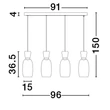 NovaLuce PLUMA függeszték fém, üveg, arany, többszínű, LED, 3000K, 32W, 3660lm - 9030548