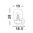 NovaLuce Omika kültéri fali lámpa fém, üveg, szürke, áttetsző, E27, IP54 - NL-9060194