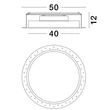 NovaLuce PERFECT beépíthető szpotlámpa fém, műanyag, fekete, fehér, LED-TRIAC, 3000K, 24W, 2340lm - 9060600