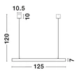 NovaLuce LINA függeszték fém, fekete, LED, 3000K, 16W, 960lm - 9063609