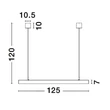 NovaLuce LINA függeszték fém, fekete, LED, 4000K, 16W, 960lm - 9063610