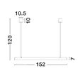 NovaLuce LINA függeszték fém, fekete, LED, 3000K, 25W, 1625lm - 9063611